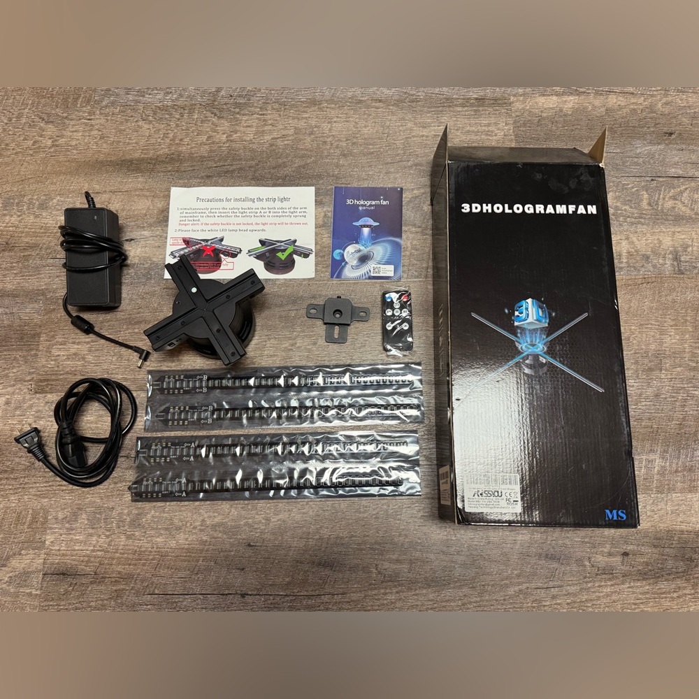 New in box 3D Hologram Fan with Remote/Bluetooth/WIFI/Video Library,